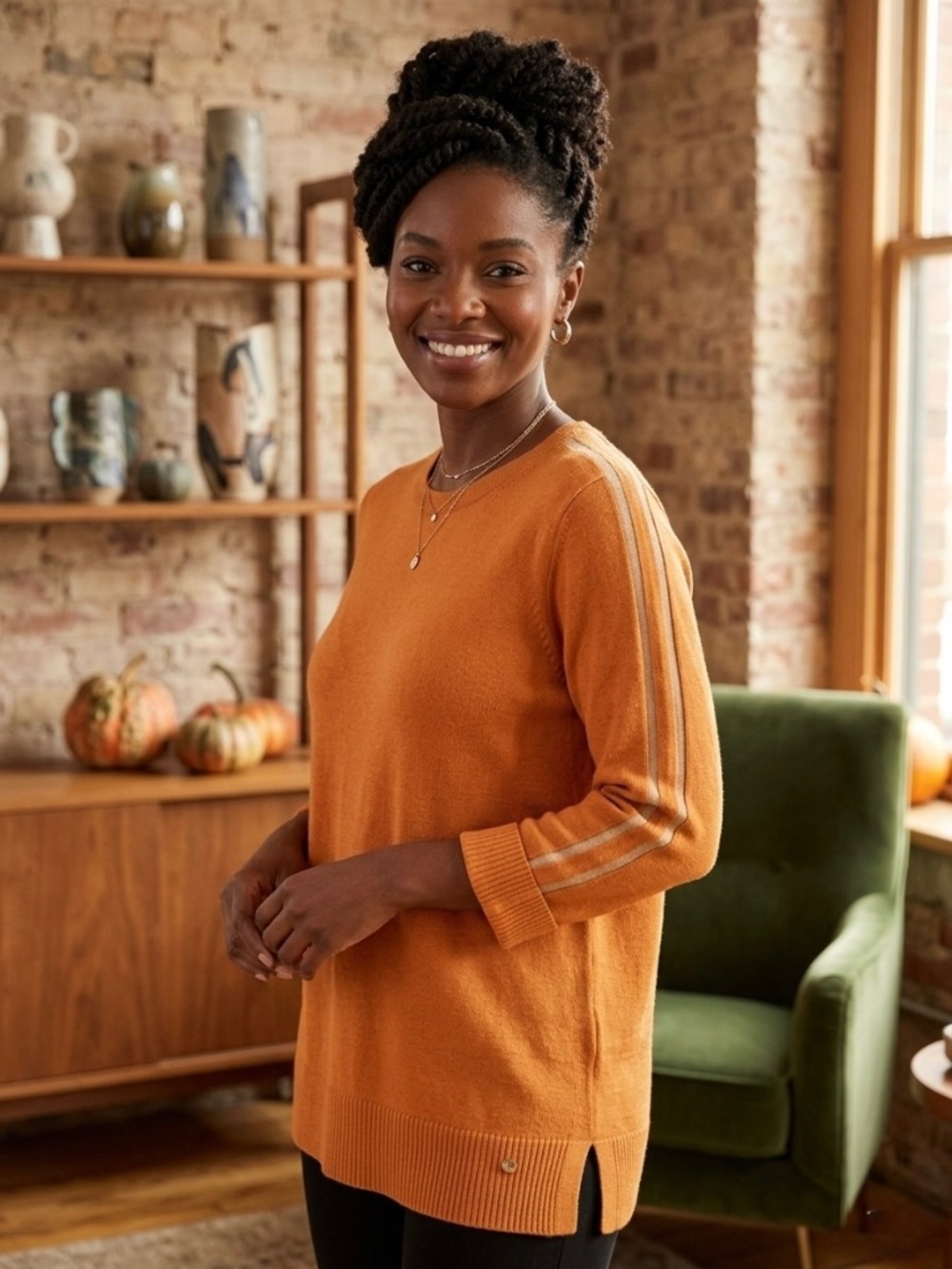 Monari Burnt Orange Long Sleeve Sweater